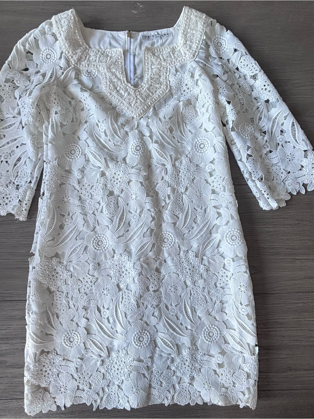 Trina Turk White Crochet Lace Mini Dress